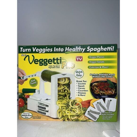 Veggetti Pro Table Top Spiral Vegetable Fruit Cutter Slicer Spiralizer Canning - Picture 1 of 6